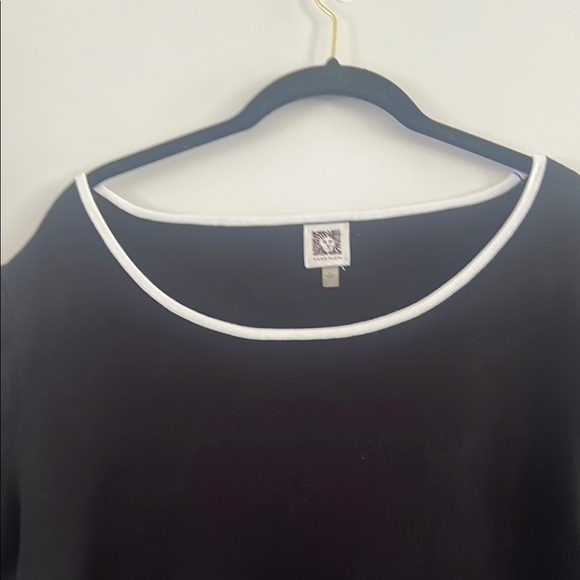 Anne Klein Black Dress with White Stripes Size L - Picture 12 of 16